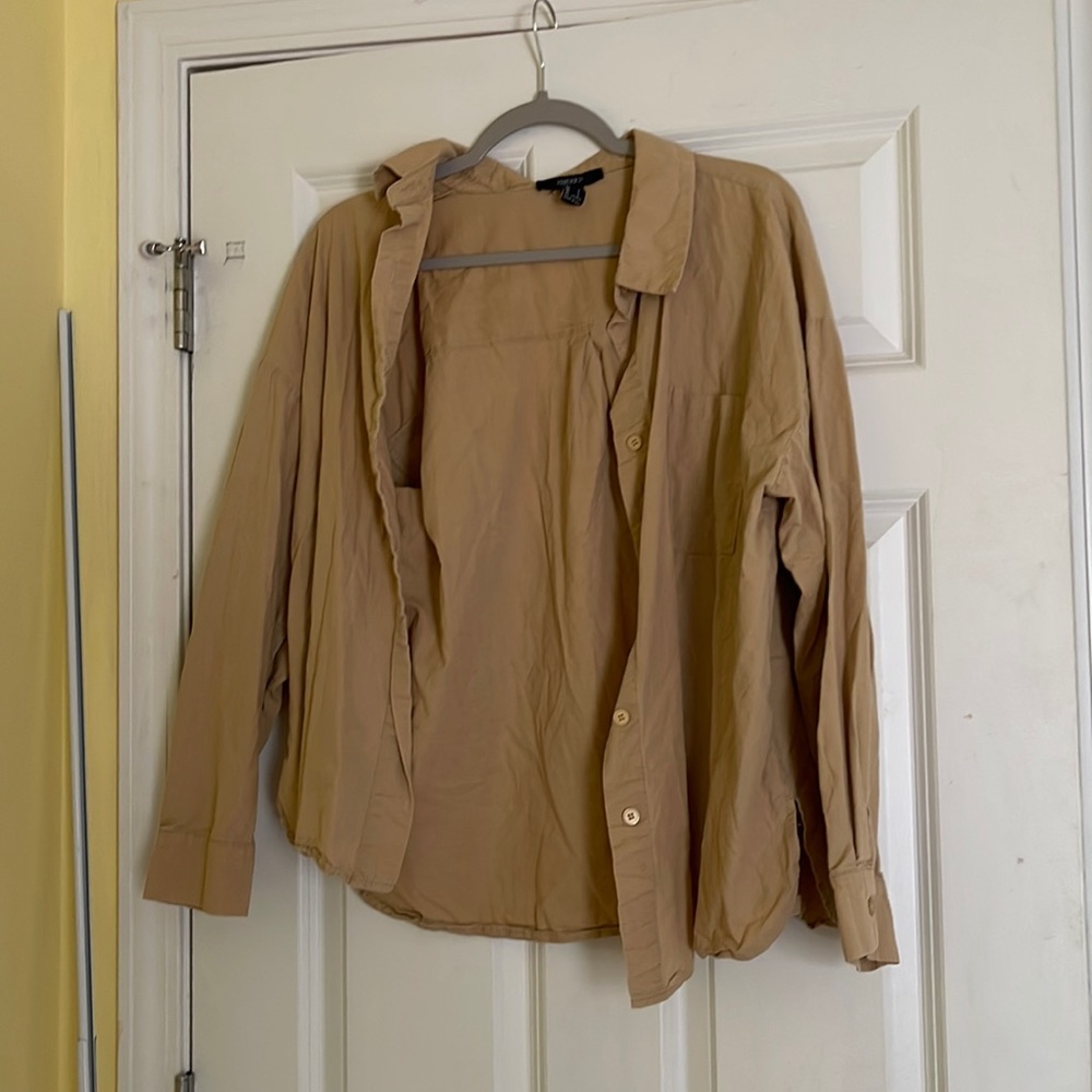 Tan button-up